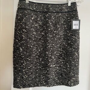 NANETTE LEPORE Estate pencil skirt black ivory tweed -4-NWT! $228